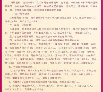 2020年广东阳春市各中学高考喜报!阳春一中阳春二中共创历史!